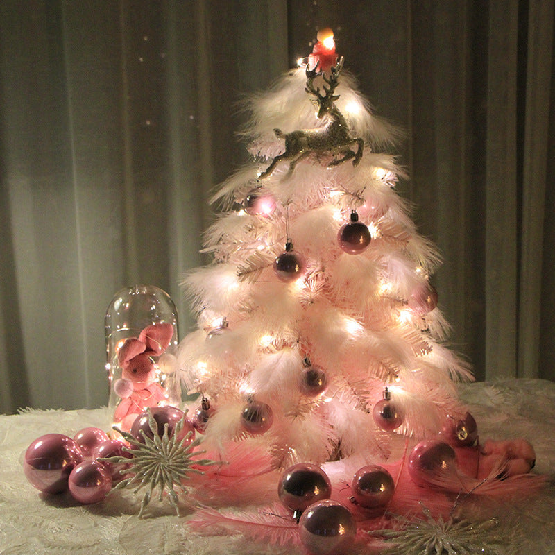 Small Pink Feather Christmas Tree