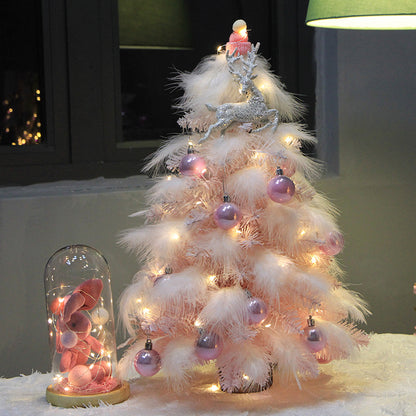 Small Pink Feather Christmas Tree