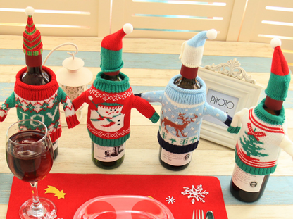 Knitted Christmas Bottle Set