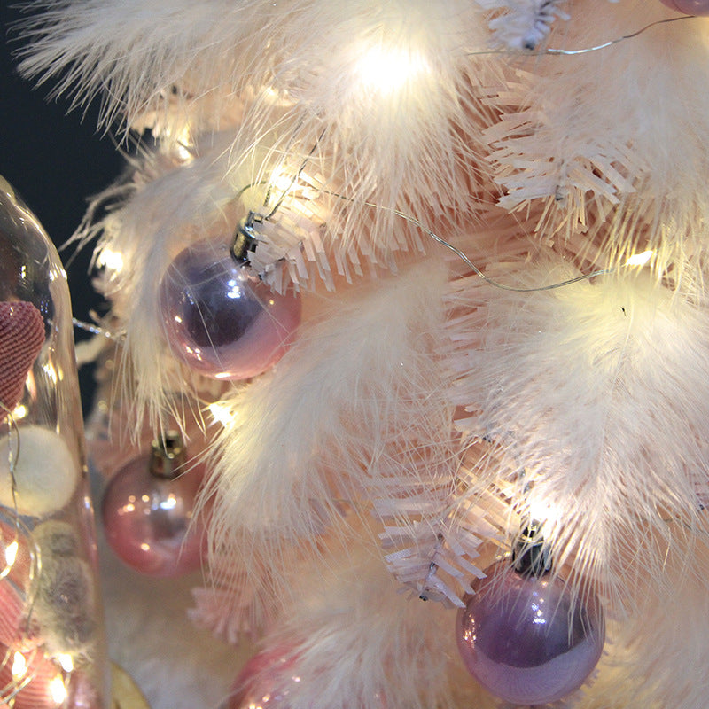 Small Pink Feather Christmas Tree