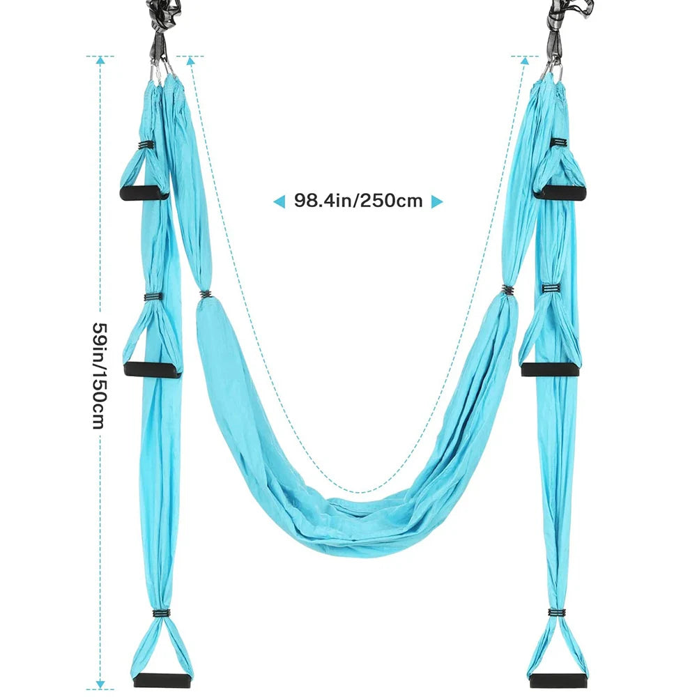 Aerial Yoga Hammock for Inelastic Gym Strength; Yoga Inversion; Anti-Gravity Aerial Traction Swing