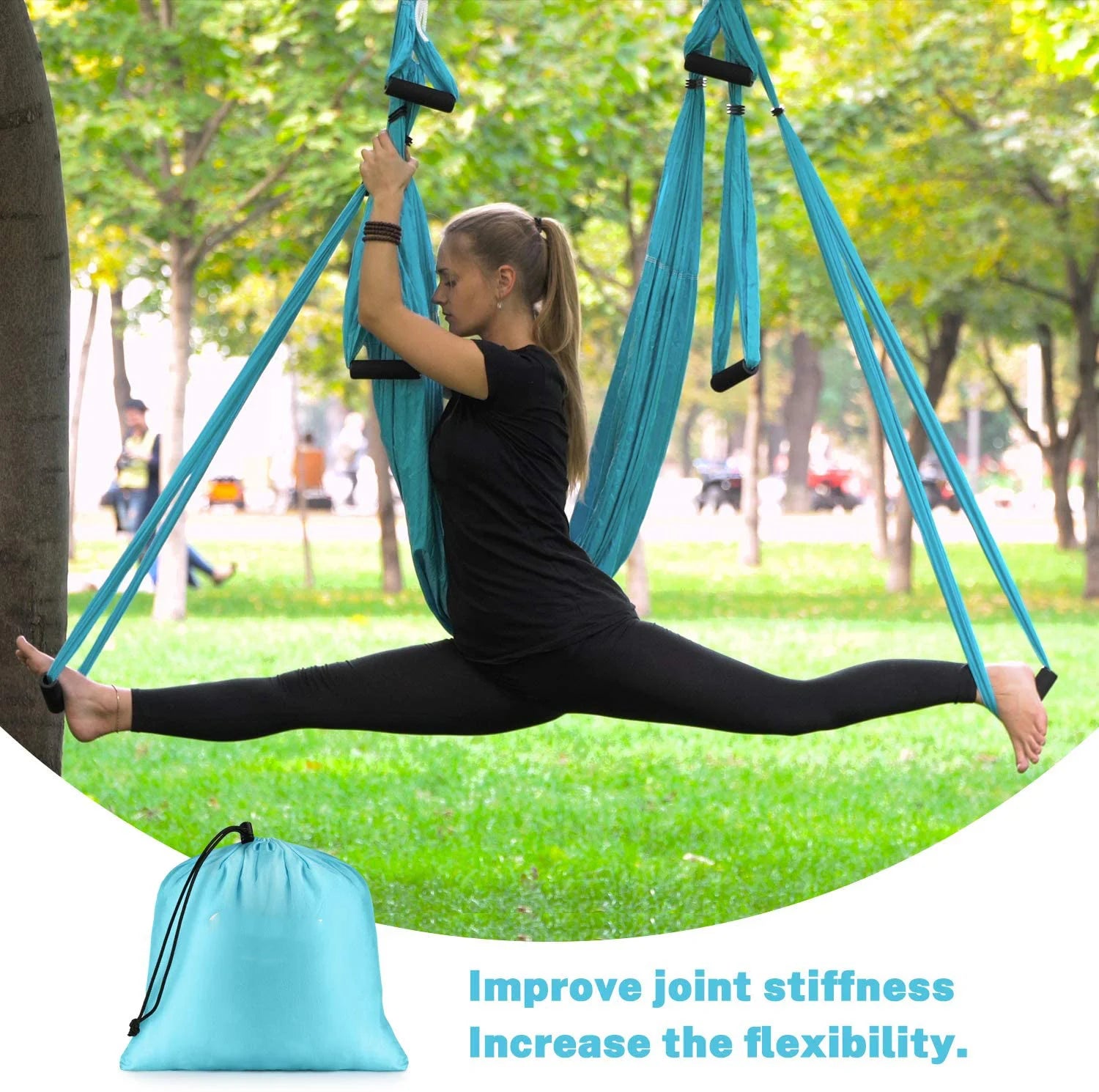 Aerial Yoga Hammock for Inelastic Gym Strength; Yoga Inversion; Anti-Gravity Aerial Traction Swing