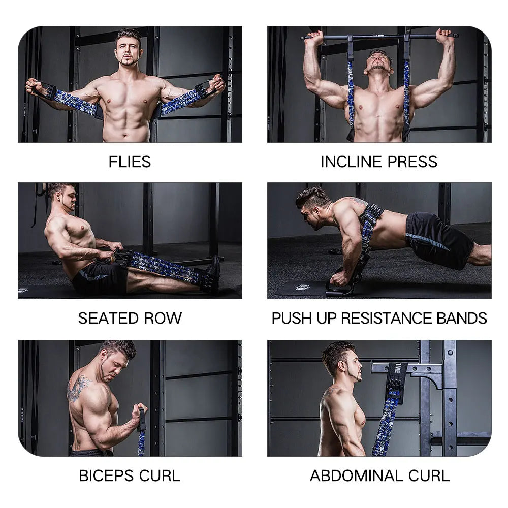 Bench Press Resistance Bands; Chest Expander Push-ups; Home Gym Workout