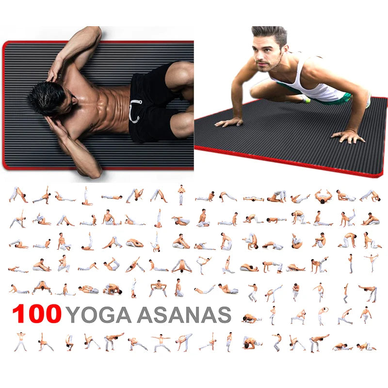 10MM Yoga Mat; Carpet Edge-Covered; Tear Resistant Yoga Mat With Bag &amp; Strap