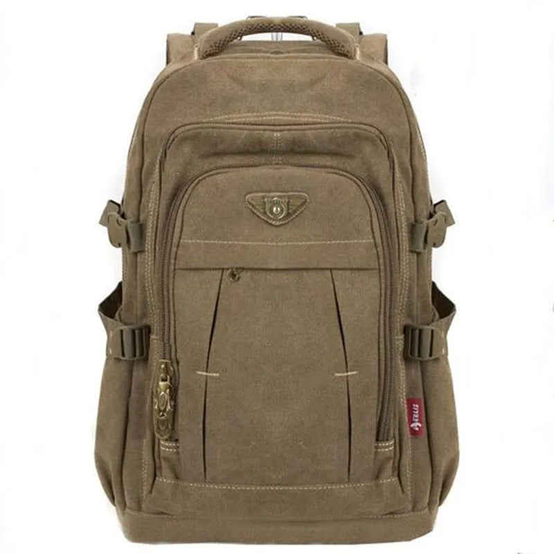 Military Canvas Backpack; Travel, School, Leisure