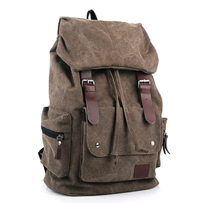 Canvas Travel Backpack; Vintage; Canvas Drawstring