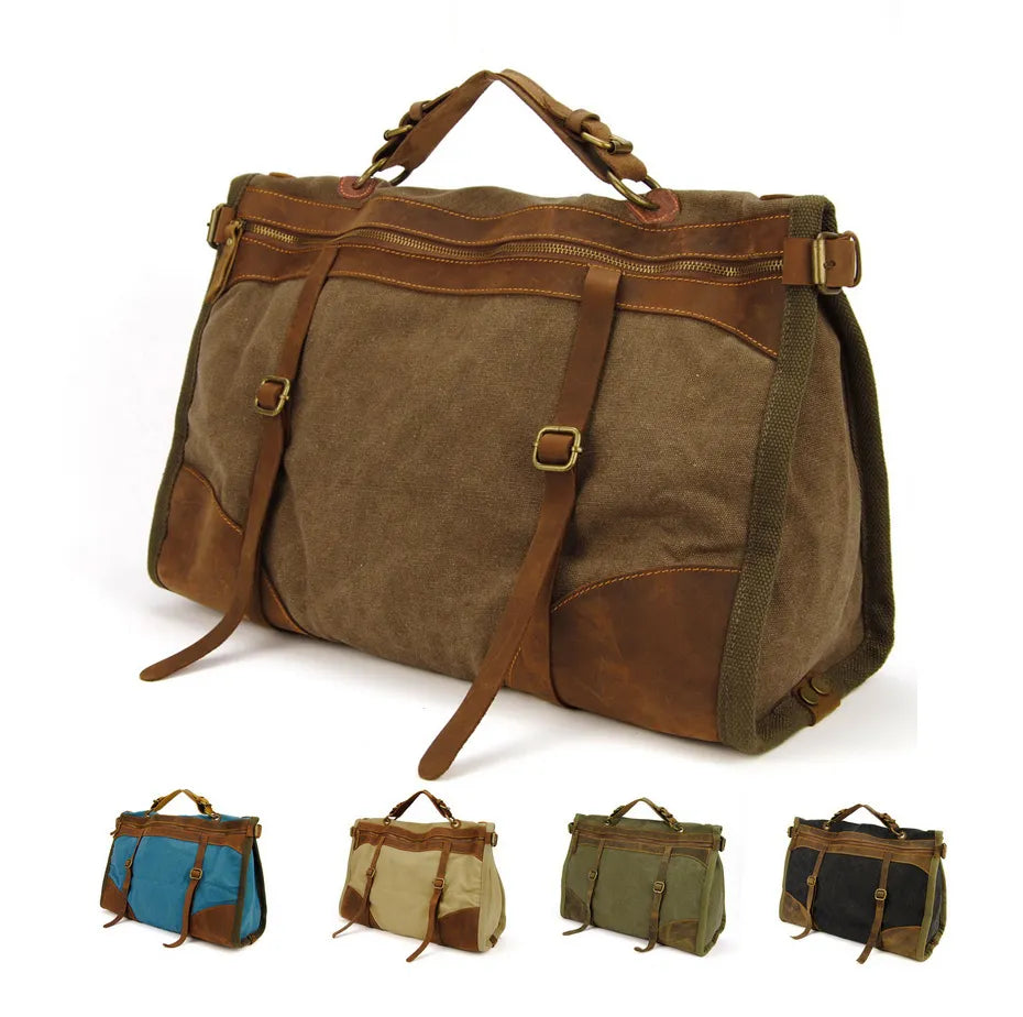 Vintage Retro Military Canvas Travel/Business Duffle Bag