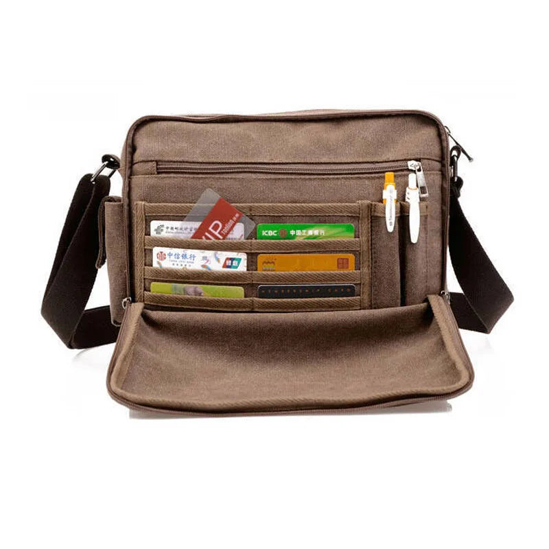 High Quality Multifunction Canvas Travel Bag; Messenger Bag; Crossbody Luxurious Vintage Style; Briefcase