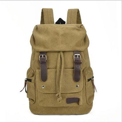 Canvas Travel Backpack; Vintage; Canvas Drawstring