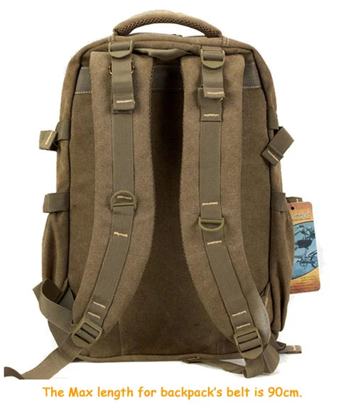 Canvas Backpack; Travel, School, Leisure; Large Capacity