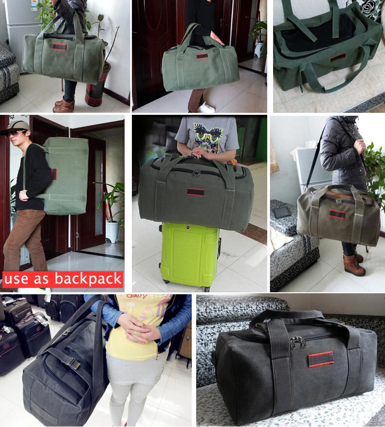 Travel Bag; Large Capacity; Luggage, Travel Duffle Bag; Canvas, Waterproof