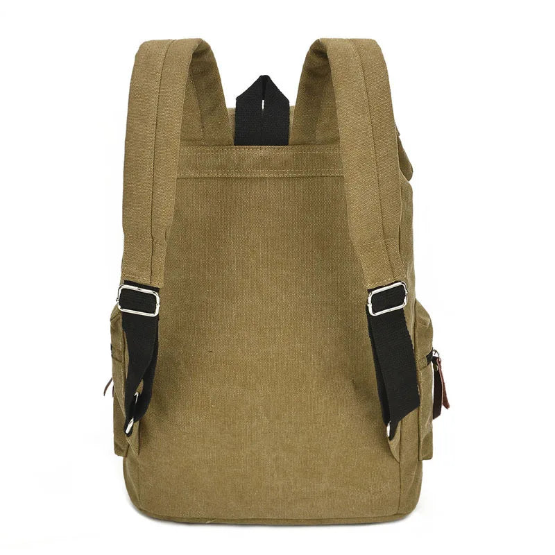 Canvas Travel Backpack; Vintage; Canvas Drawstring