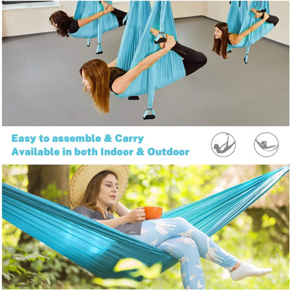 Aerial Yoga Hammock for Inelastic Gym Strength; Yoga Inversion; Anti-Gravity Aerial Traction Swing