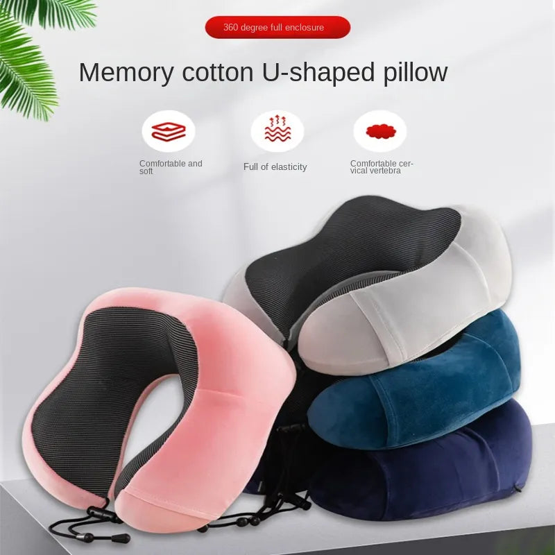 U Shaped Memory Foam Neck Pillow; Soft Travel Pillow; Great For Sleeping On Airplanes!