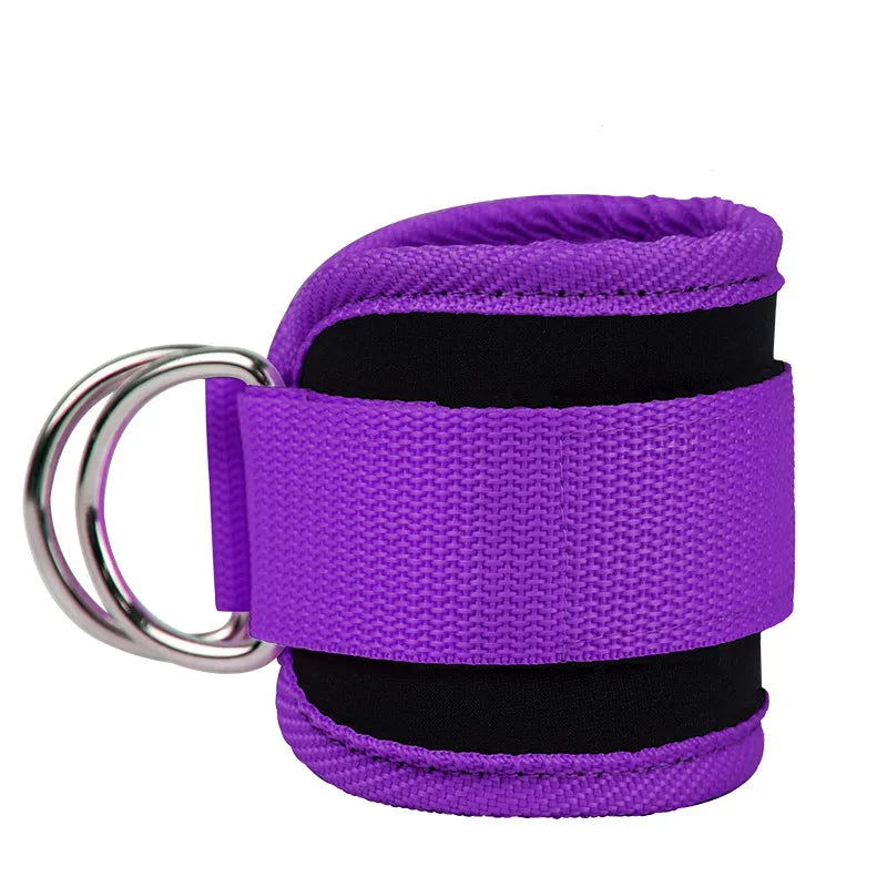 Gym Ankle Straps; Double D-Ring; Adjustable Neoprene Padded Ankle Cuffs