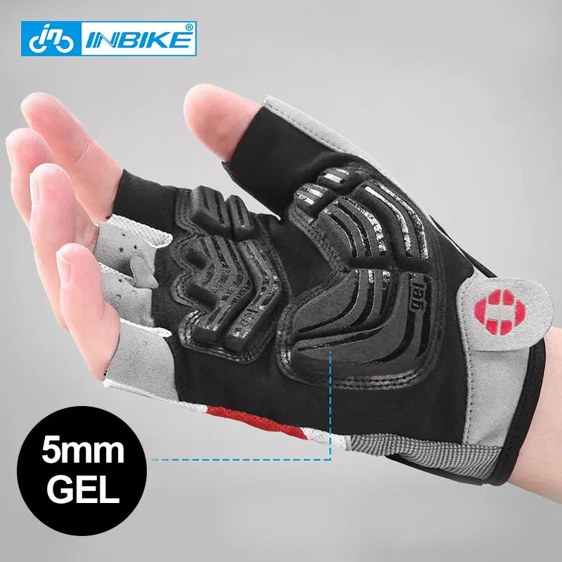 Shockproof Gel Pad Cycling Gloves; Half Finger