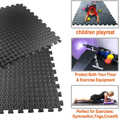 4~24PCS Sports Protection Gym Mat; Interlocking Foam; Non-slip