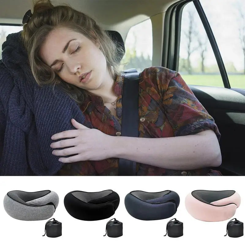 Travel Memory Foam Pillow; Portable &amp; Adjustable! Great For Airplane Naps!