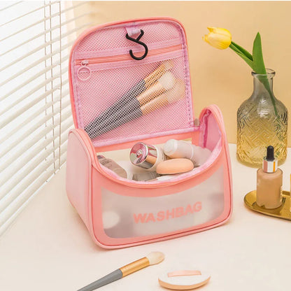 Women’s Travel Storage Bag; Toiletry Organizer; Waterproof Cosmetic Bag; Portable Transparent MakeUp Bag