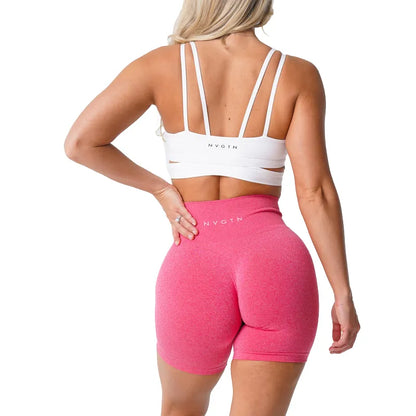 Seamless Pro Shorts; Spandex Elastic Breathable And Hip-lifting