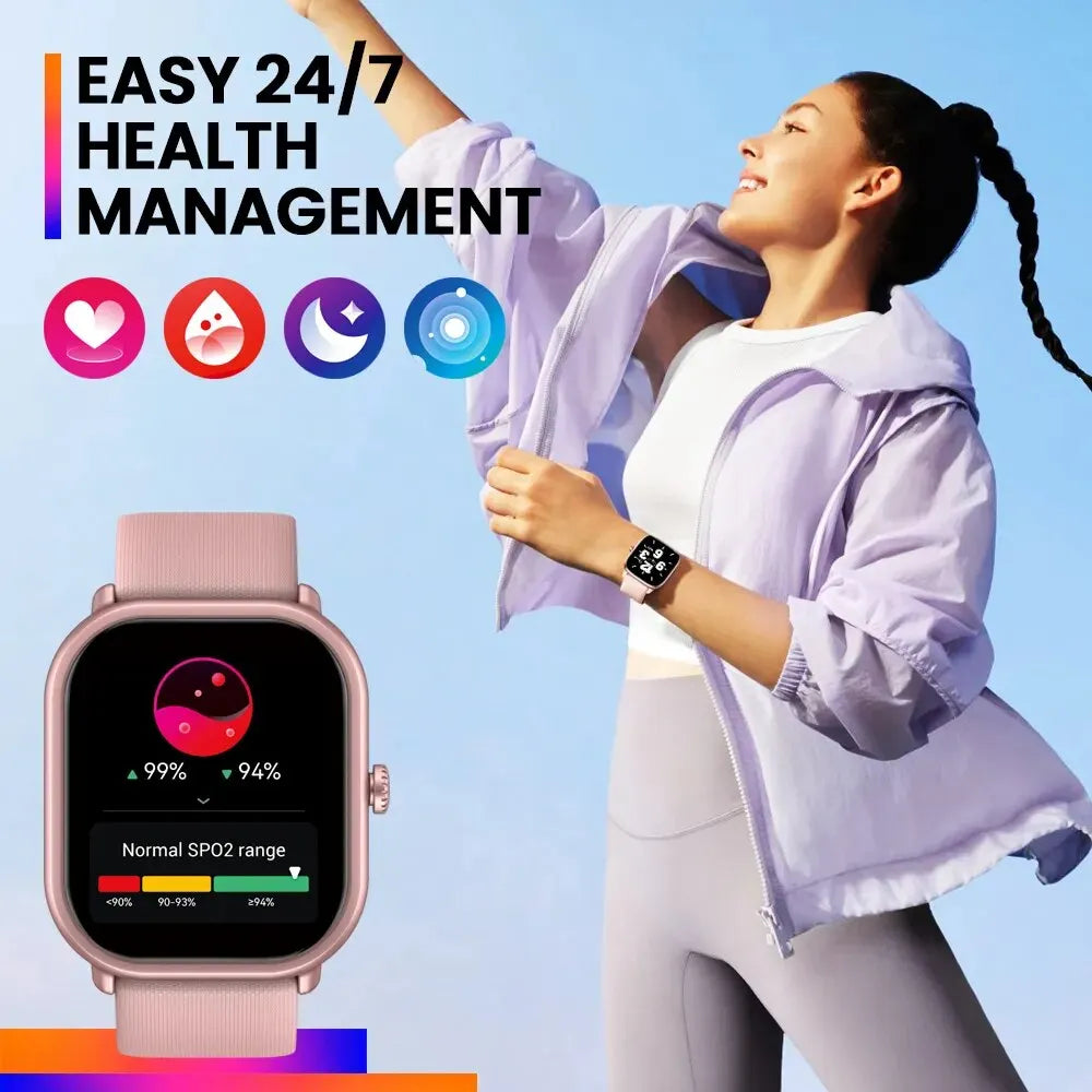 New Zeblaze GTS 3 Pro Smart Watch; Ultra-big HD AMOLED Screen; HiFi Bluetooth Phone Calls, Health and Fitness Tracking Smartwatch