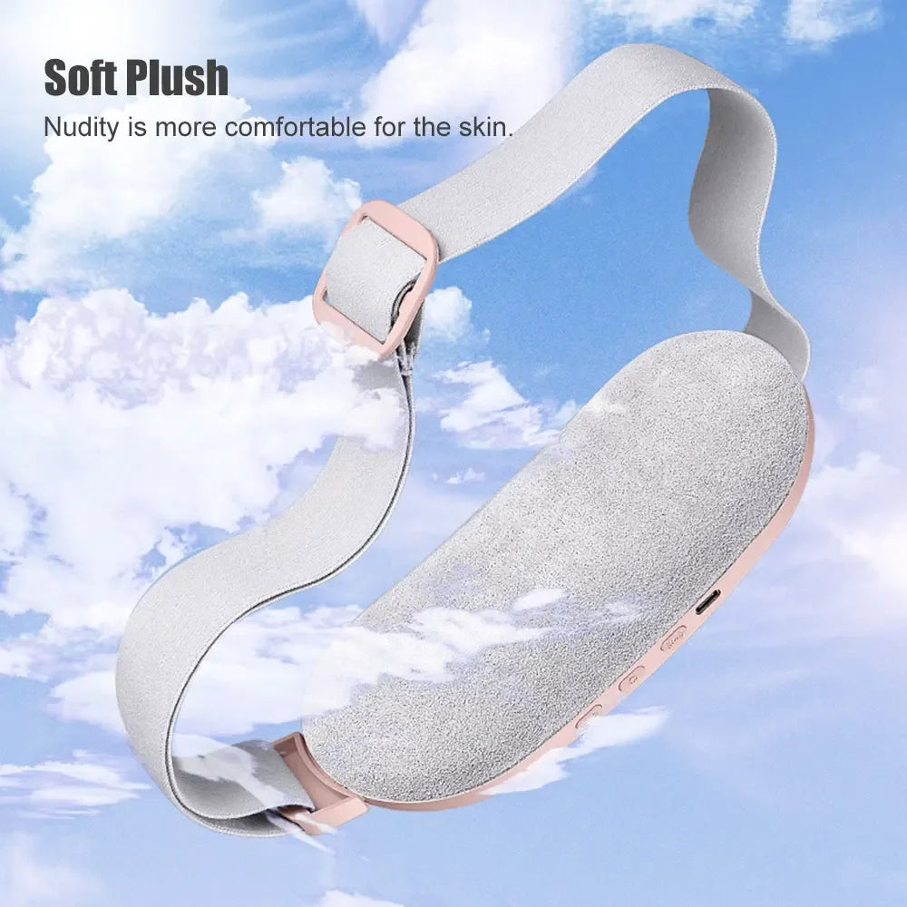 Portable Menstrual Heating Pad With Vibration; Abdominal Belt Period Relief Thermal Massager