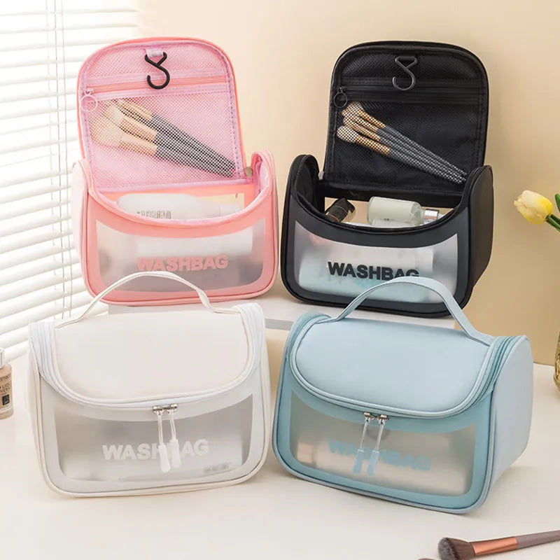 Women’s Travel Storage Bag; Toiletry Organizer; Waterproof Cosmetic Bag; Portable Transparent MakeUp Bag