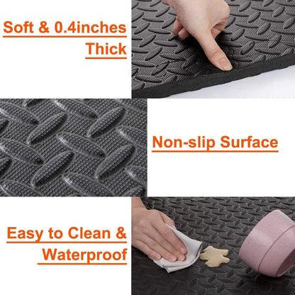 4~24PCS Sports Protection Gym Mat; Interlocking Foam; Non-slip