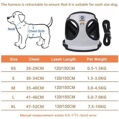 Reflective Dog Harness and Leash Set