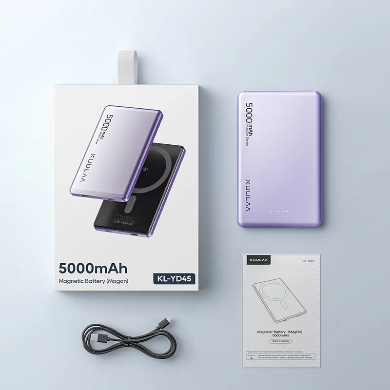 Magsafe 5000mAh Power Bank; 20w Wireless Phone Charger; External Battery For Fast Charging