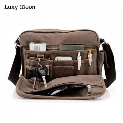 High Quality Multifunction Canvas Travel Bag; Messenger Bag; Crossbody Luxurious Vintage Style; Briefcase