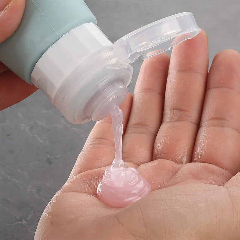 90ML Silicone Travel Refillable Bottles; Makeup Dispensing, Shower Gel, Shampoo, Etc.