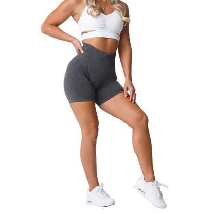 Seamless Pro Shorts; Spandex Elastic Breathable And Hip-lifting