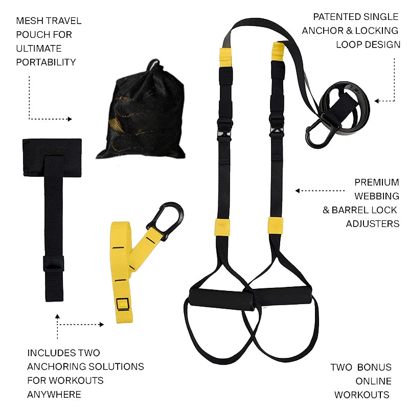 Hanging Training Strap; Adjustable Resistance Band Set