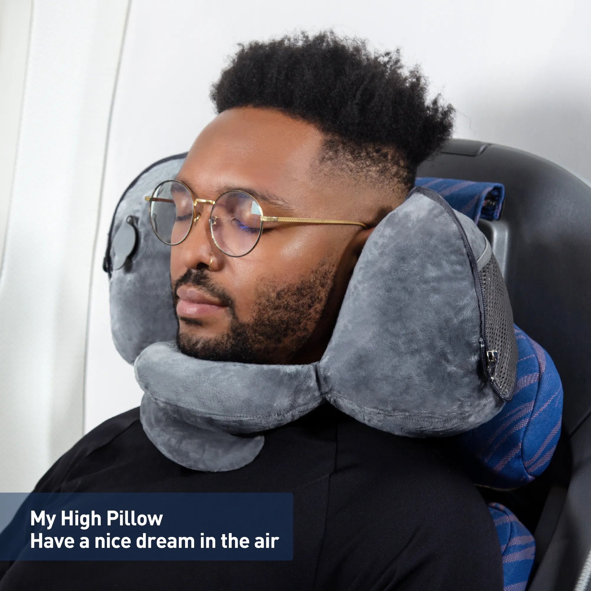 Travel Pillow; Inflatable Soft Cushion; Awesome For Airplane Travel! Collapsible design