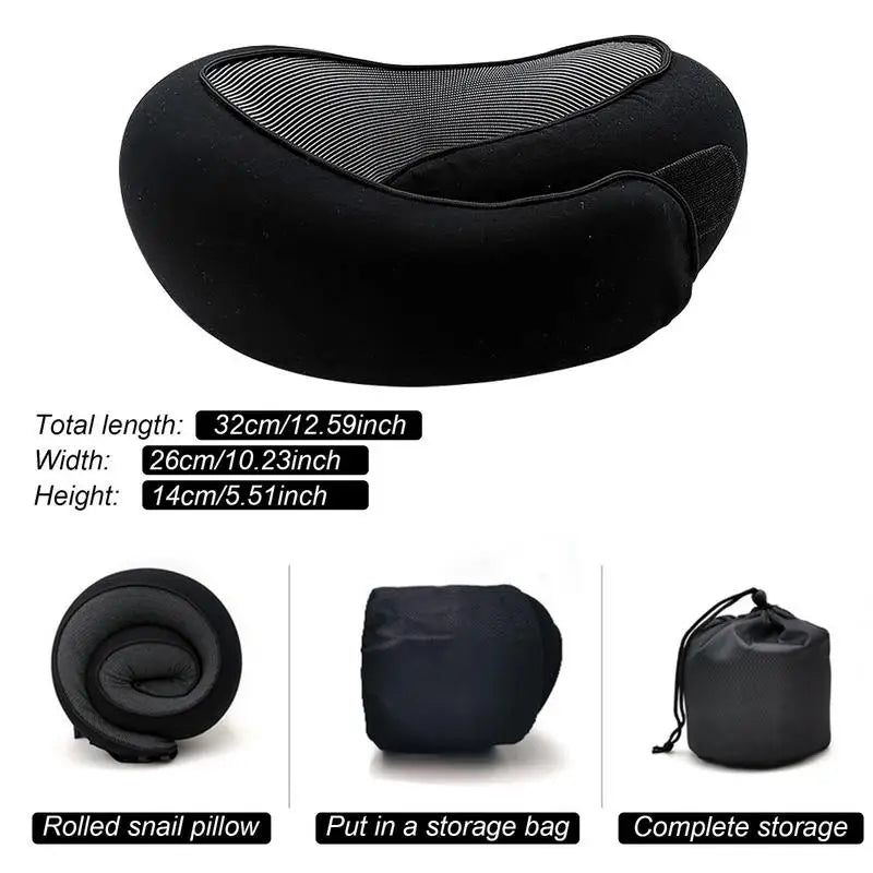 Travel Pillow; Memory Foam Neck Support For Flights or Anywhere!