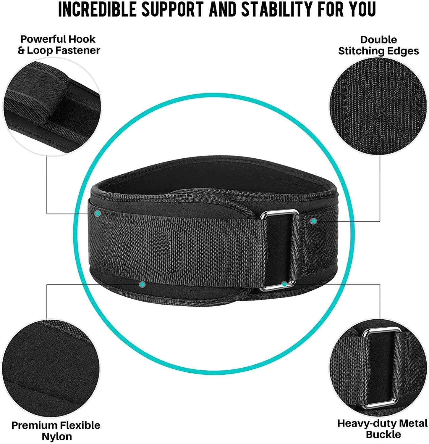 Gym Weightlifting Belt; Bodybuilding, Powerlifting, Lumbar Support, Dumbell Workout, Sports