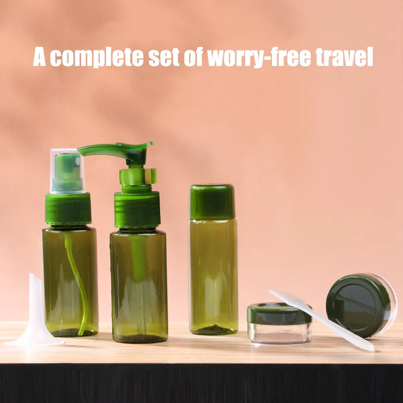 6/7/11 Pcs Travel Cosmetics; Spray, Lotion, Cream; Refillable Bottles for Liquids and Creams