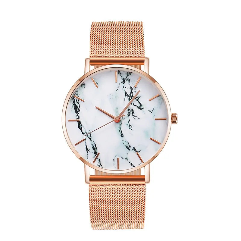 Mesh Band Marble Watch