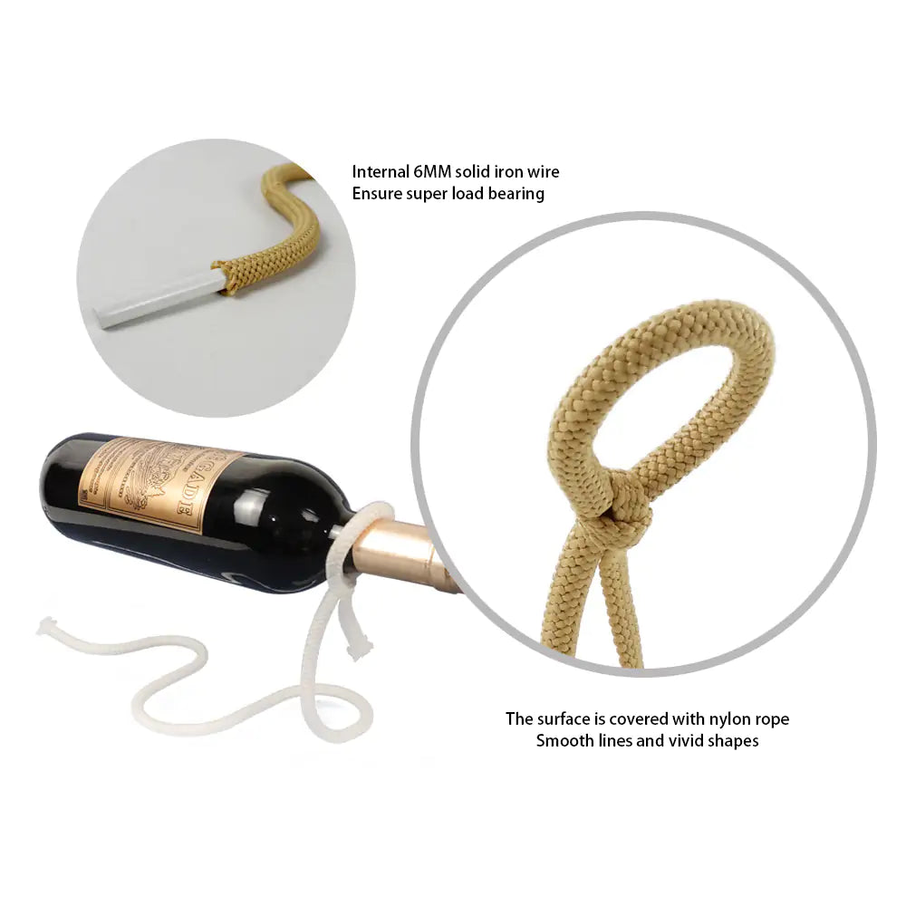 Suspended Rope Wine Holder